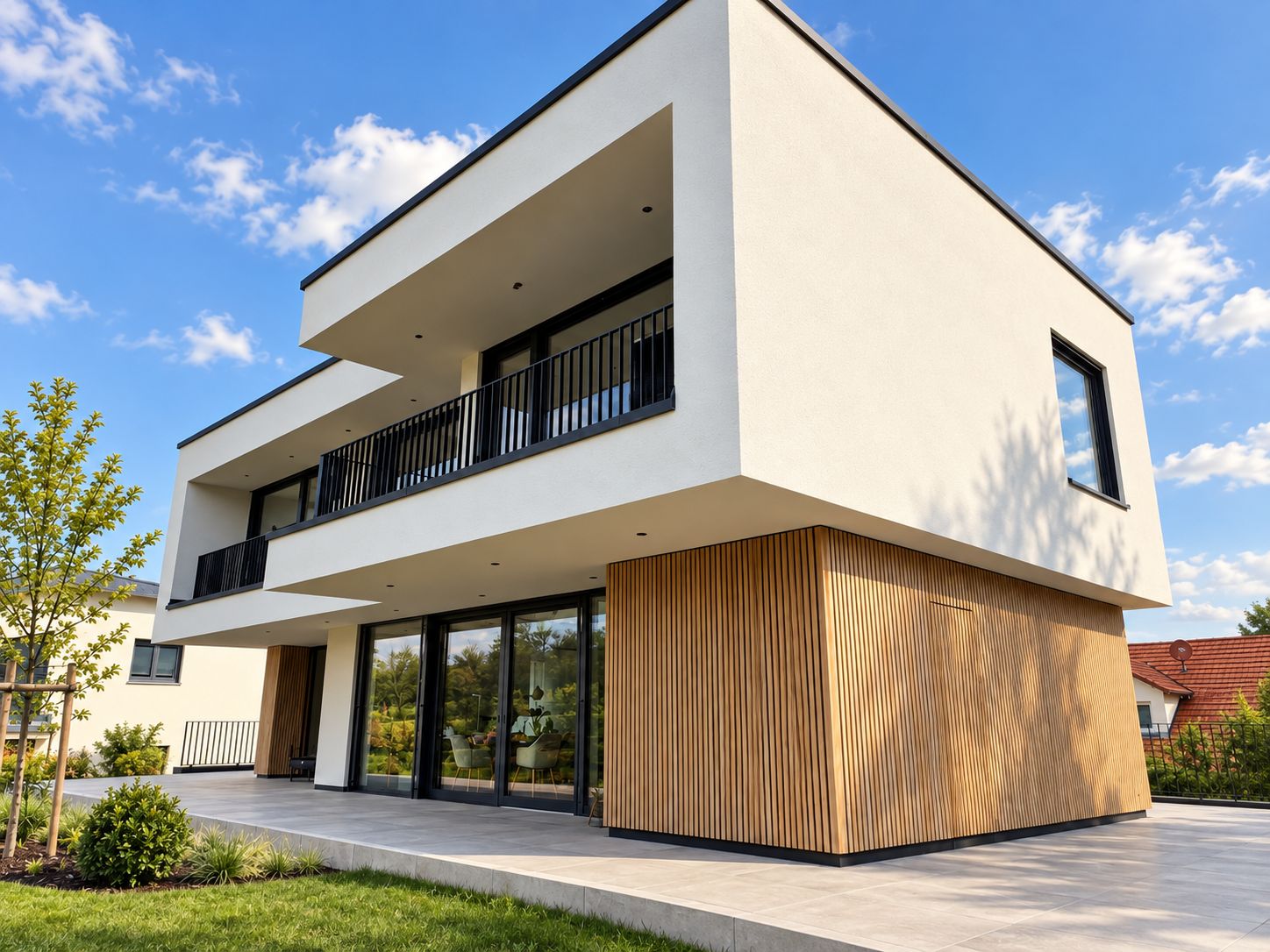 Geländer an modernem Wohnhaus – ausgeführtes Projekt von Metallbau Hantke