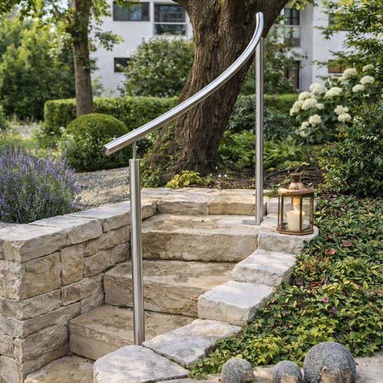 Handlauf im Garten... natürlich gebogen, in Kirchheim unter Teck. Individuell gefertigt.